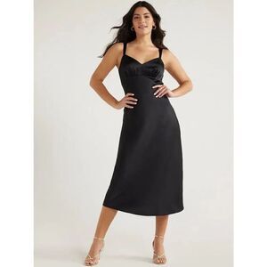 ✨Sofia Jeans Women’s Black Slip Sz Large Dress Midi✨